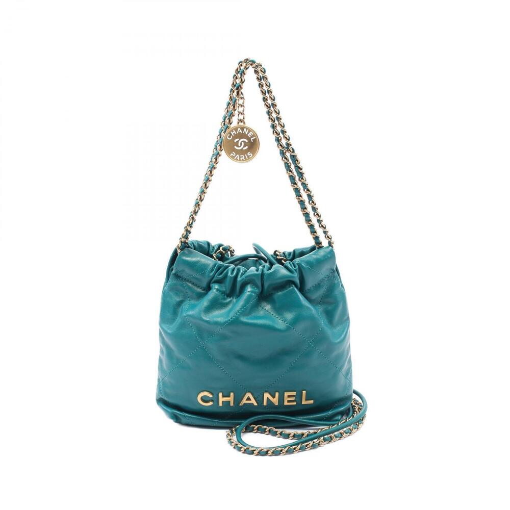 Chanel Shoulder Bag Leather Green